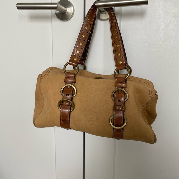 Coach Chelsea 10139 Tan and Brown Turnlock Satchel - Picture 7 of 7